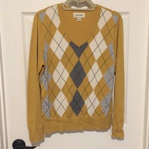 St. John's Bay Argyle V-Neck Sweater - Sz Lg